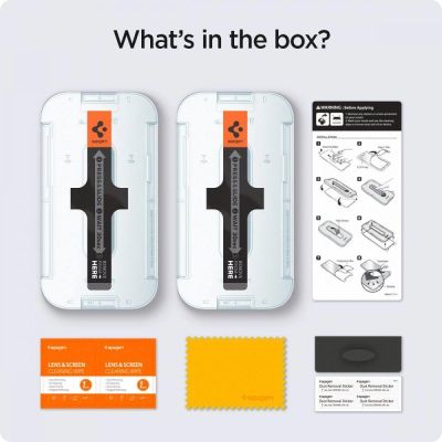 2. Spigen Glas.tR EZ Fit Privacy-Schutzglas aus gehärtetem Glas für iPhone 13 / 13 Pro / 14 / 16e / 17e - 2 Stück.