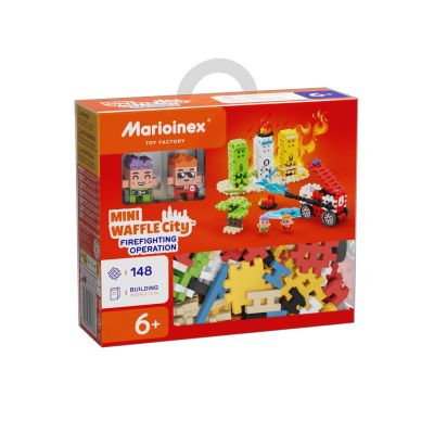 2. MARIOINEX Mini Waffle City Feuerwehr-Action-Bausteine, 148 Teile