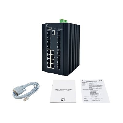 4. LevelOne Industrial L2+ Managed Switch 20-Port/IP40+DIN 2,5 Gbit/s