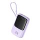 4. Baseus Qpow Pro+ 10000mAh 22,5W Powerbank mit integriertem USB-C-Kabel und Display – Lila