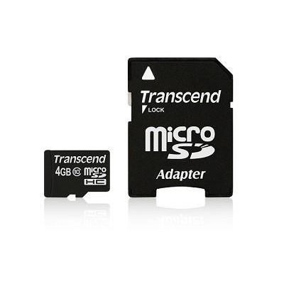 4 GB Transcend SDHC Klasse 10 microSD-Karte mit Adapter