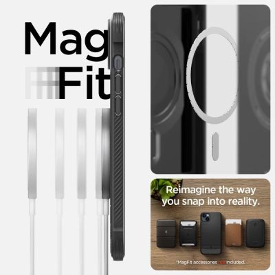 6. Spigen Rugged Armor Mag-Hülle mit MagSafe für iPhone 14 – Mattschwarz