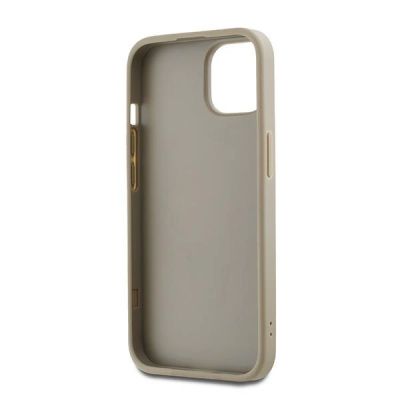 6. DKNY Wrist Strap Stock Logo Hülle für iPhone 15 Plus – Beige