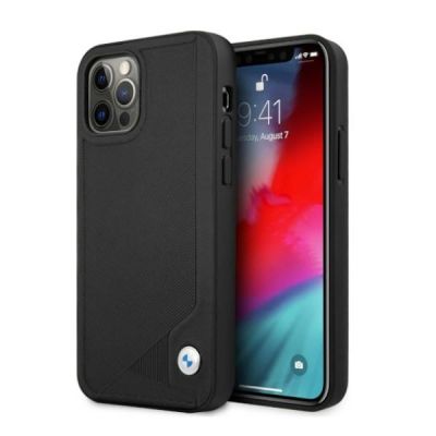 BMW Leder-Deboss-Hülle für iPhone 12 Pro Max – Schwarz