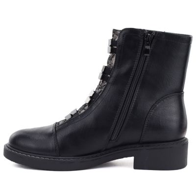 3. Damen-Winterstiefeletten mit Blockabsatz, schwarz, M.Daszyński SA252-16 SA252-1