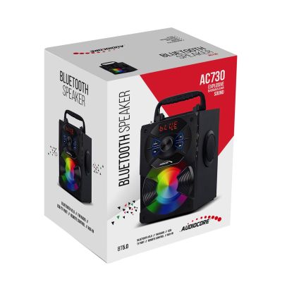 3. Audiocore tragbarer Bluetooth-Lautsprecher, FM-Radio, SD/MMC-Kartensteckplatz, AUX, USB, Fernbedienung, AC730