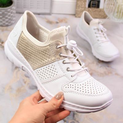 3. Bequeme Rieker W L3254-80 weiße Schuhe