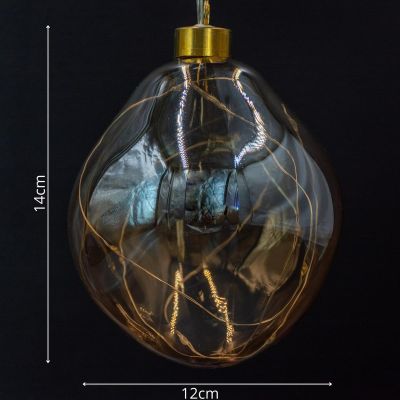 15. Glas-Fallballmatte, 2 Stück, LED, 12 cm, Gold