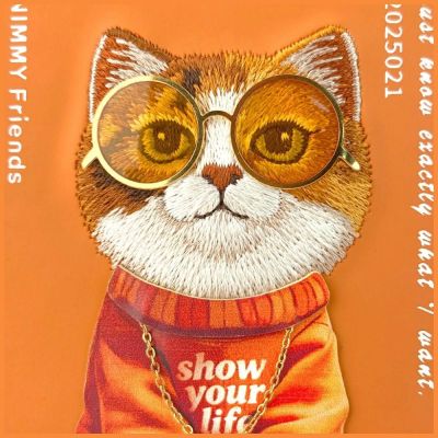 6. Nimmy Glasses Cool Cat Hülle für iPhone 17 Pro Max - Orange
