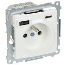 Einzelsteckdose mit USB-Netzteil DGZ1ZUSB2CA.01/11-SIMON54 Premium 230 V 16 A