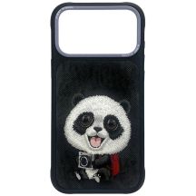 Nimmy Hülle mit großem Panda-Motiv und großen Augen für iPhone 18 Pro / 17 Pro – Schwarz