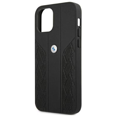 6. BMW Leather Curve Perforate Case für iPhone 12 mini – Schwarz