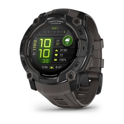 Garmin Instinct 3 – 50 mm AMOLED-Uhr, schwarz mit mattschwarzem Armband