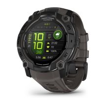 Garmin Instinct 3 – 50 mm AMOLED-Uhr, schwarz mit mattschwarzem Armband