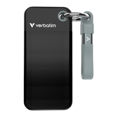 6. Verbatim Pocket SSD 2 TB USB Typ-C 3.2 Gen 2 (3.1 Gen 2) Schwarz, Grau