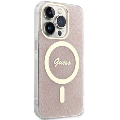 4. Guess IML 4G MagSafe Hülle für iPhone 15 Pro – Rosa
