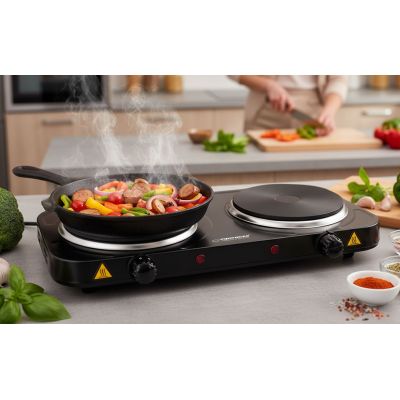 13. ESPERANZA Elektroherd Yellowstone 1500W + 1000W Schwarz EKH014K