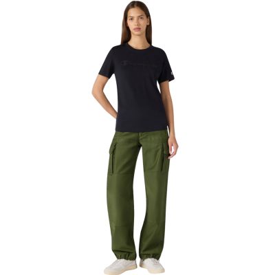 5. Champion Damen Kurzarm-T-Shirt Schwarz 119125 KK001