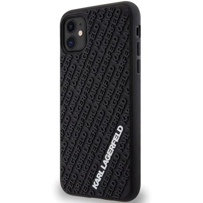 2. Karl Lagerfeld KLHCN613DMKRLK iPhone 11 / Xr 6,1" schwarz/schwarzes Hardcase 3D Rubber Multi Logo