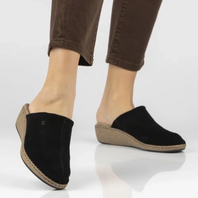 8. Schwarze Keilsandalen aus Leder, Filippo DK7567