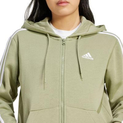 10. adidas Essentials 3-Streifen Fleece-Sweatshirt mit durchgehendem Reißverschluss W JP2352