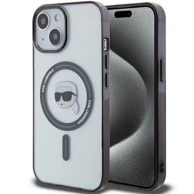 Karl Lagerfeld KLHMP15SHKHNOTK iPhone 15 6,1" transparentes Hardcase IML Karl`s Head MagSafe