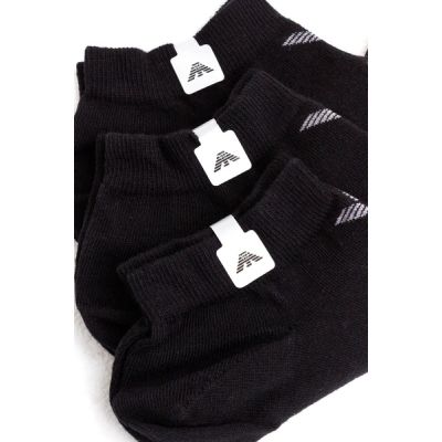 3. Emporio Armani Calza Knöchelsocken aus Baumwolle, schwarz, bequem, 3er-Pack