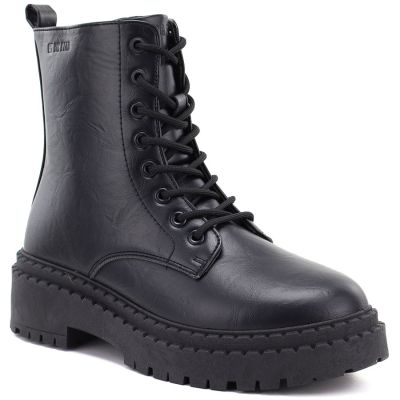 Schwarze Plateau-Kampfstiefel für Damen von Big Star (UU274816)