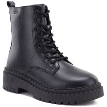 Schwarze Plateau-Kampfstiefel für Damen von Big Star (UU274816)