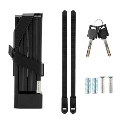 2. Rockbros 32140003001 Faltbares Fahrradschloss mit Schlüssel und Griff, 88 cm – Schwarz