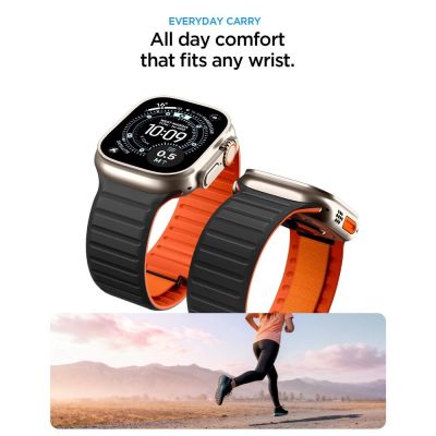 6. Spigen Athlex Air M Armband für Apple Watch 44/45/46/49 mm – Schwarz und Orange