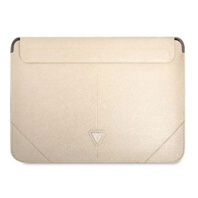 Guess Saffiano Triangle Logo-Hülle für einen 16-Zoll-Laptop – Beige