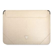Guess Saffiano Triangle Logo-Hülle für einen 16-Zoll-Laptop – Beige