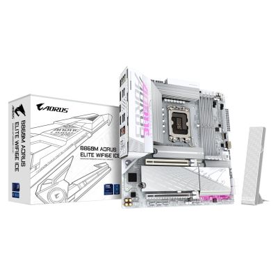 GIGABYTE B860M AORUS ELITE WF6E ICE Intel B860 LGA 1851 (Sockel V1) Micro-ATX