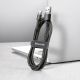 5. Baseus Cafule USB-A / USB-C QC 3.0 3A Kabel 0,5 m - Schwarz und Grau