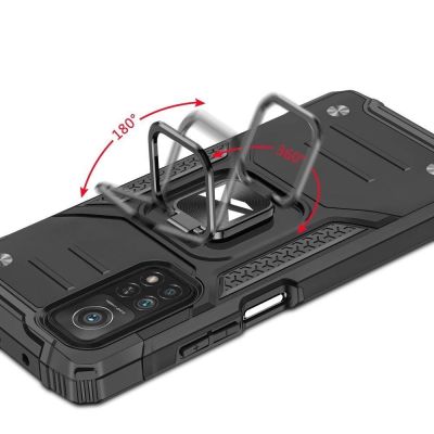 5. Wozinsky Ring Armor Tough Hybrid Case Cover + Magnethalterung Mi Poco M4 Pro 5G / Redmi Note 11 5G (China) / Redmi Note 11T 5G / Redmi Note 11S 5G Schwarz