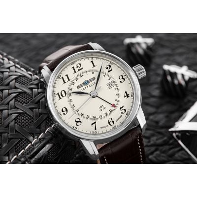4. Herrenuhr ZEPPELIN LZ127 Graf Zeppelin GMT 7642-5 + Box