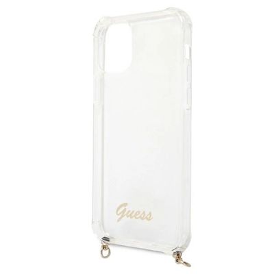 6. Guess GUHCP12MKC4GSGO iPhone 12/12 Pro 6.1" Transparente Hartschale 4G Goldkette