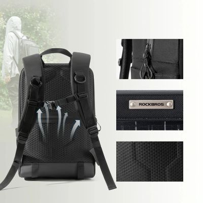 6. Rockbros H51 Fahrradrucksack mit Solarpanel – Schwarz
