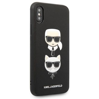 5. Karl Lagerfeld Saffiano Karl&Choupette Head Case für iPhone X/XS – Schwarz