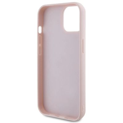 7. Guess Quilted Metal Logo-Hülle für iPhone 15 – Rosa