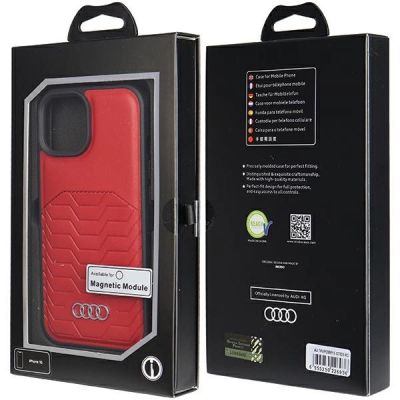 7. Audi Kunstlederhülle mit MagSafe für iPhone 15 / 14 / 13 – rot