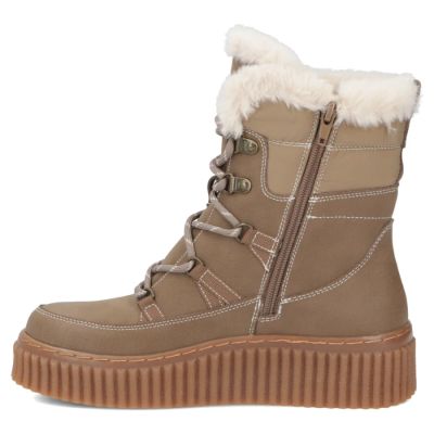 3. Damen-Lederstiefeletten mit Plateau in Beige Filippo DBT7937