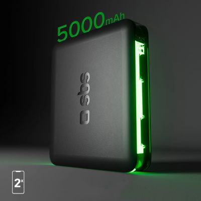 8. Powerbank SBS NanoTube 5000 mAh High-Density - schwarz