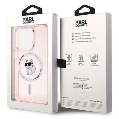 8. Karl Lagerfeld IML Choupette MagSafe Hülle für iPhone 15 Pro – Rosa
