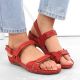 12. Rote Ledersandalen mit Klettverschluss W Helios 205