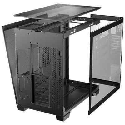 4. Antec C Curve Holz Full Tower Schwarz, Transparent, Holz