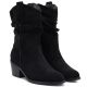 4. Damen-Ankle-Boots, Rüschen-Cowboystiefel, schwarz, Vinceza HX27-16536