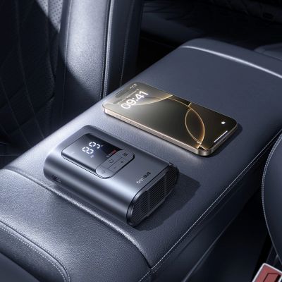 8. Baseus GoTrip VA1 Super Mini Kabelloser Luftkompressor mit 3 Düsen – Schwarz