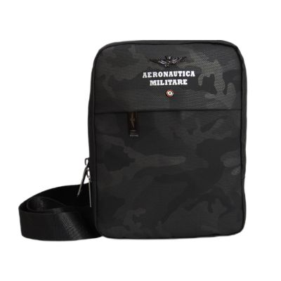 Aeronautica Militare Fly Camo Schwarze Herren-Schultertasche - AM-361